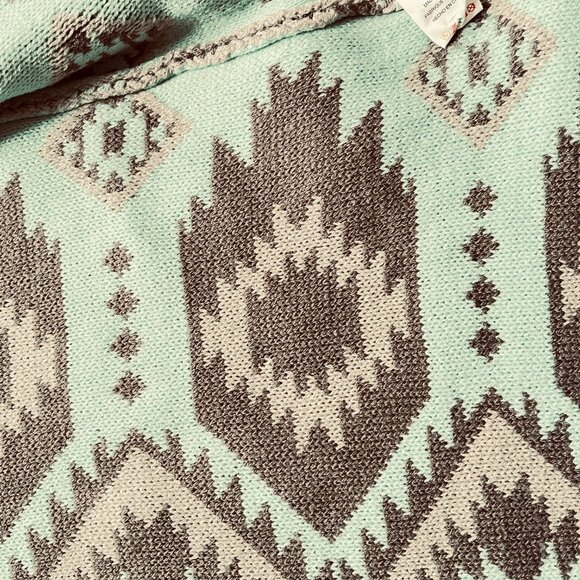 RETROD retro sweater pale mint green/pale brown , size Small - Picture 7 of 14